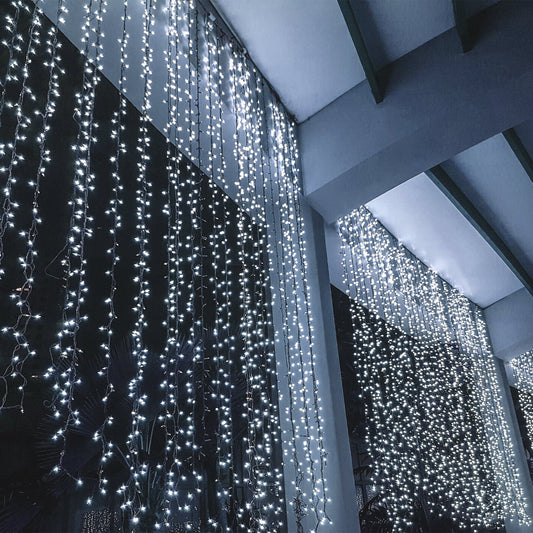 NNEDSZ Decor Outdoor LED Plug In Fairy Lights - White - 200 Lights