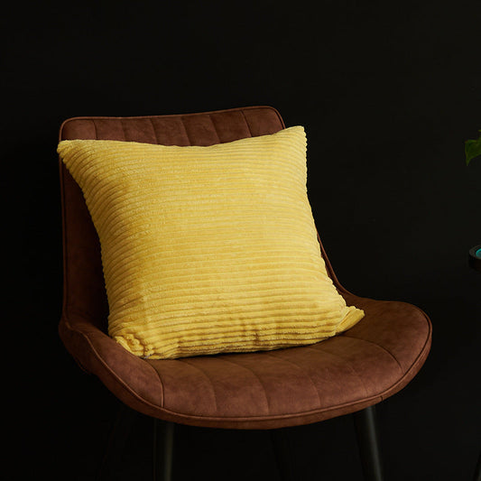 NNEDSZ Light Yellow Set of 4 Corduroy Pillow Covers - Solid Color Minimalist Throw Cushion Covers - 45x45cm (Pillow Inserts are NOT Included)